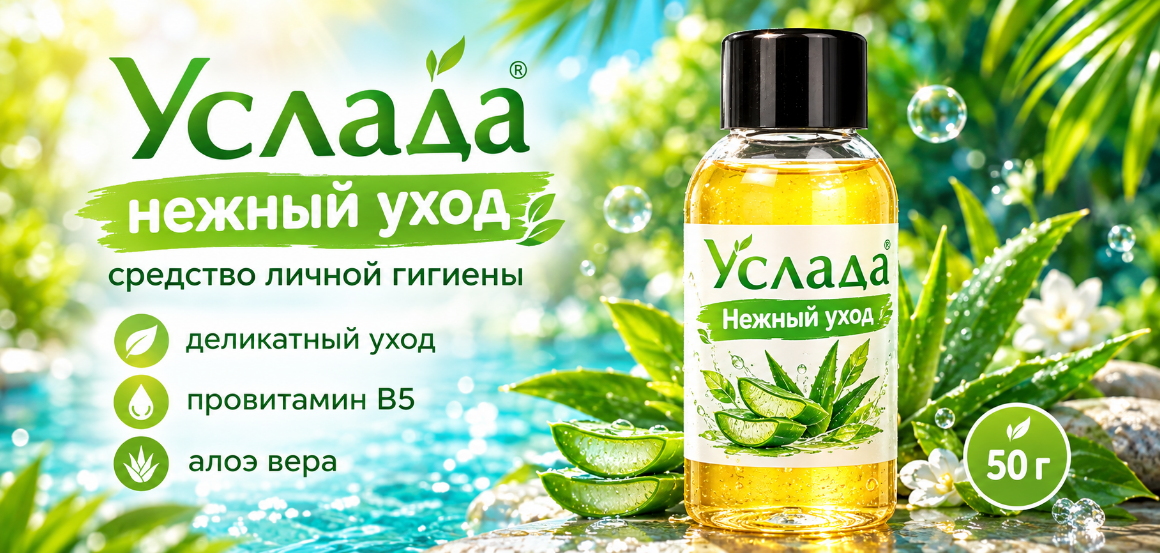Интимная гигиена-гель для душа УСЛАДА-НЕЖНЫЙ УХОД флакон 50 г